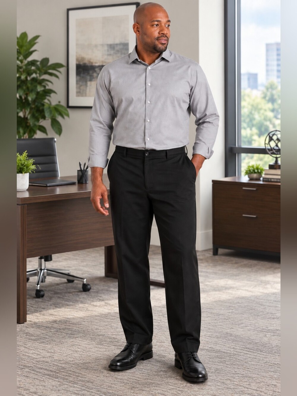 Awearness Kenneth Cole Black Dress Pants 42 EUC